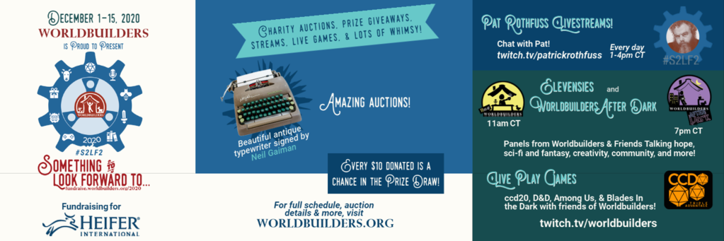 Worldbuilders 2020 Fundraiser for Heifer International includes a prize draw, charity auction, and streaming events!