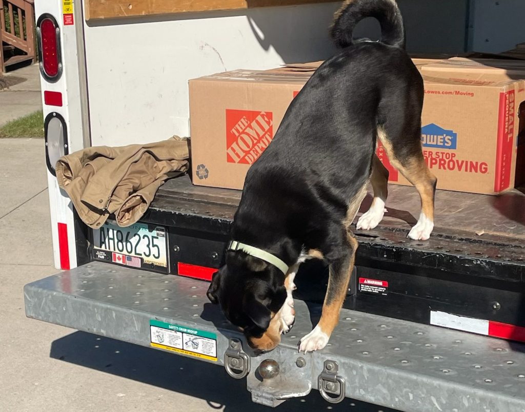 Charlie verifies the integrity of the trailer hitch.